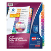 Avery Customizable TOC Ready Index Multicolor Tab Dividers, 12-Tab, 1 to 12, 11 x 8.5, White, Traditional Color Tabs, 1 Set