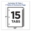 Avery Customizable Table of Contents Ready Index Dividers with Multicolor Tabs, 15-Tab, 1 to 15, 11 x 8.5, Translucent, 1 Set
