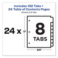 Avery Customizable TOC Ready Index Multicolor Tab Dividers, Uncollated, 8-Tab, 1 to 8, 11 x 8.5, White, 24 Sets