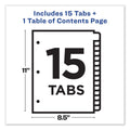 Avery Customizable TOC Ready Index Black and White Dividers, 15-Tab, 1 to 15, 11 x 8.5, 1 Set