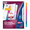 Avery Customizable TOC Ready Index Multicolor Tab Dividers, Extra Wide Tabs, 8-Tab, 1 to 8, 11 x 9.25, White, 1 Set