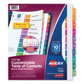 Avery Customizable TOC Ready Index Multicolor Tab Dividers, Extra Wide Tabs, 10-Tab, 1 to 10, 11 x 9.25, White, 1 Set