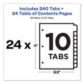 Avery Customizable TOC Ready Index Multicolor Tab Dividers, Uncollated, 10-Tab, 1 to 10, 11 x 8.5, White, 24 Sets