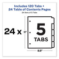 Avery Customizable TOC Ready Index Multicolor Tab Dividers, Uncollated, 5-Tab, 1 to 5, 11 x 8.5, White, 24 Sets