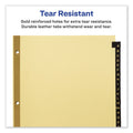 Avery Preprinted Black Leather Tab Dividers w/Gold Reinforced Edge, 25-Tab, A to Z, 11 x 8.5, Buff, 1 Set