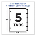 Avery Customizable TOC Ready Index Black and White Dividers, 5-Tab, 1 to 5, 11 x 8.5, 1 Set