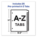 Avery Preprinted Laminated Tab Dividers with Copper Reinforced Holes, 25-Tab, A to Z, 11 x 8.5, Buff, 1 Set