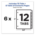 Avery Customizable TOC Ready Index Multicolor Tab Dividers, 12-Tab, 1 to 12, 11 x 8.5, White, Traditional Color Tabs, 6 Sets