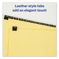 Avery Preprinted Black Leather Tab Dividers w/Copper Reinforced Holes, 12-Tab, Jan. to Dec., 11 x 8.5, Buff, 1 Set