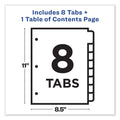 Avery Customizable Table of Contents Ready Index Dividers with Multicolor Tabs, 8-Tab, 1 to 8, 11 x 8.5, Translucent, 1 Set