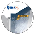 Stride QuickFit Ledger D-Ring View Binder, 3 Rings, 1" Capacity, 11 x 17, White