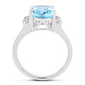 4.28 Carat Genuine Blue Topaz and White Topaz .925 Sterling Silver Ring by Bids.com
