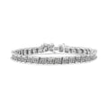 .925 Sterling Silver 2.0 Cttw Diamond 7" Round Miracle Plate Link Bracelet (I-J Color, I2-I3 Clarity) by Bids.com
