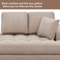 64" Deep Tufted Upholstered Textured Fabric Chaise Lounge Toss Pillow Included by DailySale