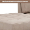 64" Deep Tufted Upholstered Textured Fabric Chaise Lounge Toss Pillow Included by DailySale