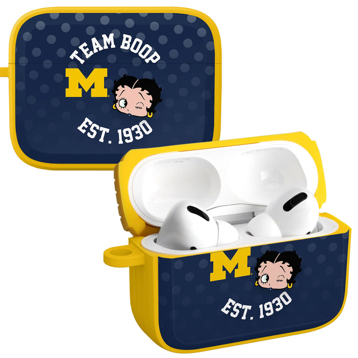 Michigan Wolverines X Betty Boop HDX Apple AirPods Pro 1 & 2 Case Cover by Affinity Bands