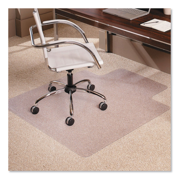 ES Robbins EverLife Moderate Use Chair Mat for Low Pile Carpet, Rectangular with Lip, 45" x 53", Clear