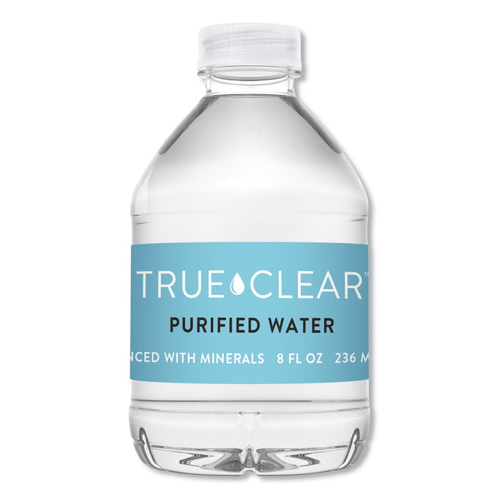 True Clear Purified Bottled Water, 8 oz Bottle, 24 Bottles/Carton