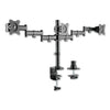 Alera AdaptivErgo Pole-Mount Triple Arm for 27" Monitors, 360 deg Rotation, +45/-45 deg Tilt, 45 deg Pan, Black, Supports 17.6 lb
