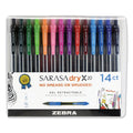Zebra Sarasa Dry Gel X20 Gel Pen, Retractable, Medium 0.7 mm, Assorted Ink and Barrel Colors, 14/Pack
