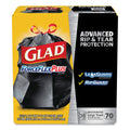 Glad ForceFlexPlus Drawstring Large Trash Bags, 30 gal, 1.05 mil, 30" x 32", Black, 70/Box
