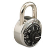Master Lock Combination Stainless Steel Padlock with Key Cylinder, 1.87" Wide, Black/Silver