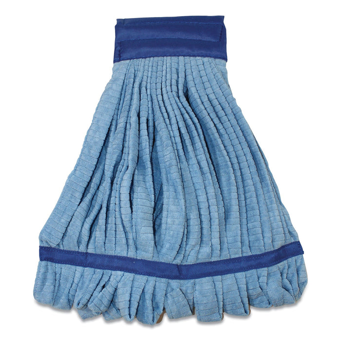 Impact Microfiber Tube Wet Mops, Large, 5" Headband, Blue, 12/Carton