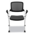 HON VL314 Mesh Back Nesting Chair, Supports Up to 250 lb, Black Seat/Back, Silver Base