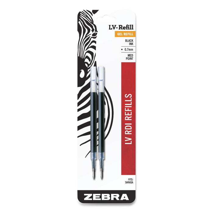 Zebra JF Refill for Jimnie, Sarasa, ecoSarasa, Orbitz, Z-Grip and GR8 Gel Roller Ball Pens, Medium Conical Tip, Black Ink, 2/Pack