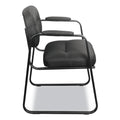 HON HVL653 Leather Guest Chair, 22.25" x 23" x 32", Black