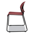 HON GuestStacker High Density Chairs, Supports Up to 300 lb, Mulberry Seat/Back, Black Base, 4/Carton