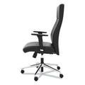 HON Define Executive High-Back Leather Chair, Supports 250 lb, 17" to 21" Seat Height, Black Seat/Back, Polished Chrome Base