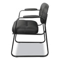HON HVL653 Leather Guest Chair, 22.25" x 23" x 32", Black