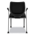 HON Nucleus Series Multipurpose Stacking Chair, ilira-Stretch M4 Back, Supports Up to 300 lb, Black Seat/Back, Platinum Base