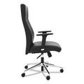 HON Define Executive High-Back Leather Chair, Supports 250 lb, 17" to 21" Seat Height, Black Seat/Back, Polished Chrome Base