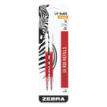 Zebra JF Refill for Jimnie, Sarasa, ecoSarasa, Orbitz, Z-Grip and GR8 Gel Roller Ball Pens, Medium Conical Tip, Red Ink, 2/Pack