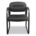 HON HVL653 Leather Guest Chair, 22.25" x 23" x 32", Black