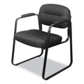 HON HVL653 Leather Guest Chair, 22.25" x 23" x 32", Black
