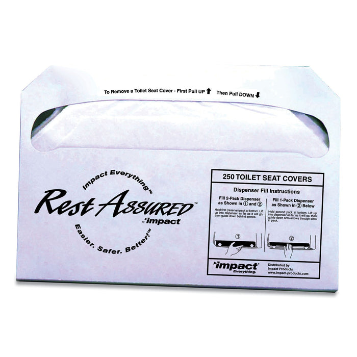 Impact Rest Assured Seat Covers, 14.25 x 16.85, White, 250/Pack, 20 Packs/Carton