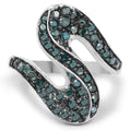 0.76 Carat Genuine Blue Diamond .925 Sterling Silver Ring by Bids.com