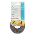 VELCRO ONE-WRAP Pre-Cut Thin Ties, 0.5" x 8", Black/Gray, 50/Pack
