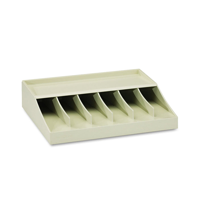 MMF Industries Bill Strap Rack, 6 Compartments, 10.63 x 8.31 x 2.31, ABS Thermoplastic, Putty