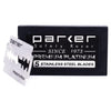 Parker Premium Platinum Stainless Steel DE Razor Blade - 20x5 Blades