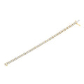 10K Yellow Gold 4.0 Cttw Alternating Baguette & Round Cut Diamond Bezel- & Prong-Set 7" Tennis Bracelet (G-H Color, SI1-SI2 Clarity) by Bids.com