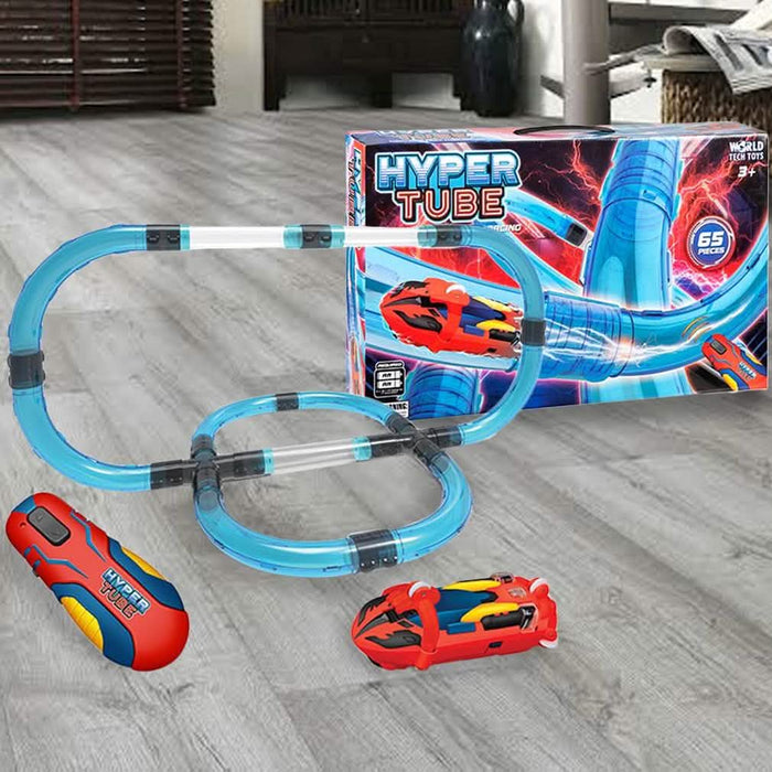 65 Piece Set: Hyper Tube Lightning Fast Tube Racing Playset by DailySale