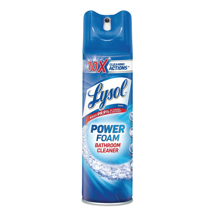 LYSOL Power Foam Bathroom Cleaner, 24 oz Aerosol Spray, 12/Carton