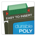 Pendaflex Transparent Colored Tabs For Hanging File Folders, 1/5-Cut, Green, 2" Wide, 25/Pack