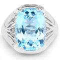 12.10 Carat Genuine Blue Topaz .925 Sterling Silver Ring by Bids.com