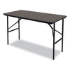Iceberg OfficeWorks Classic Wood-Laminate Folding Table, Straight Legs, Rectangular, 48w x 24d x 29h, Walnut