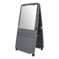 Iceberg Ingenuity Presentation Flipchart Easel with Dry Erase Surface, Resin Surface Frame, 33 x 28 x 73, Charcoal